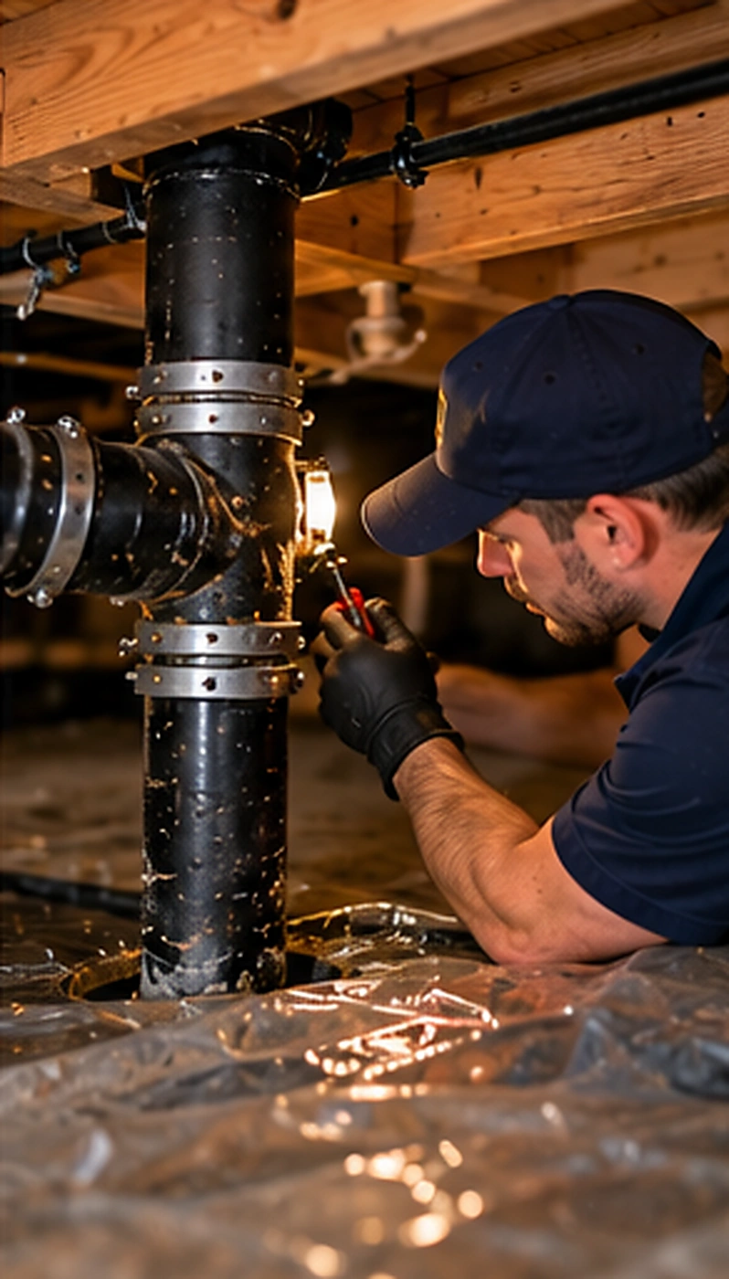 P-trap and sink drain repair during commercial backflow testing service in Ridgewood, NJ