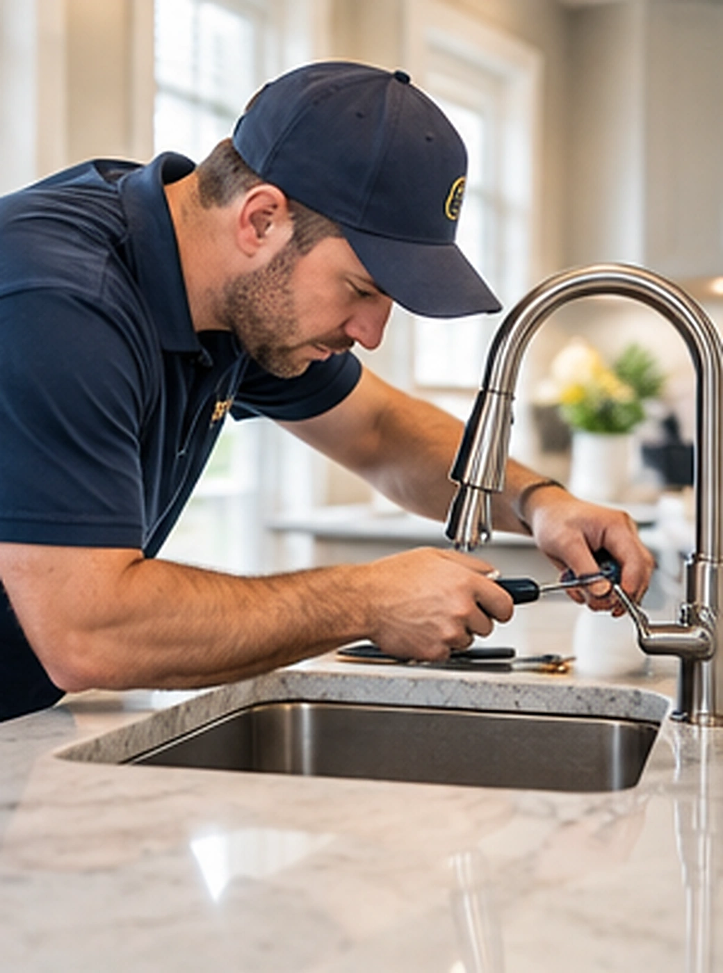 Emergency plumber responding at night during emergency plumbing service in Ridgewood, NJ