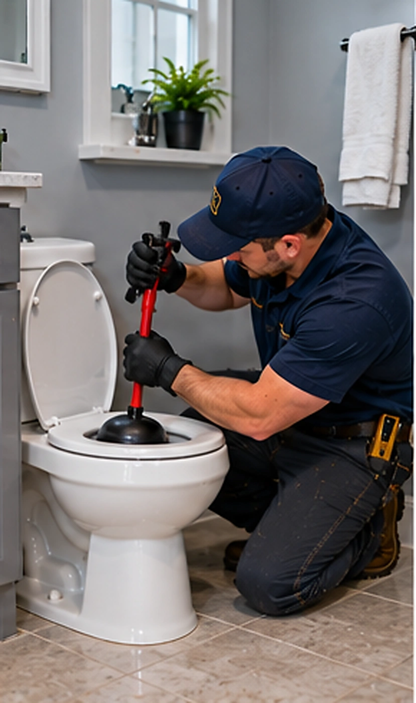 Plumbing service van at a residential property for plumbing service in Glen Rock, NJ